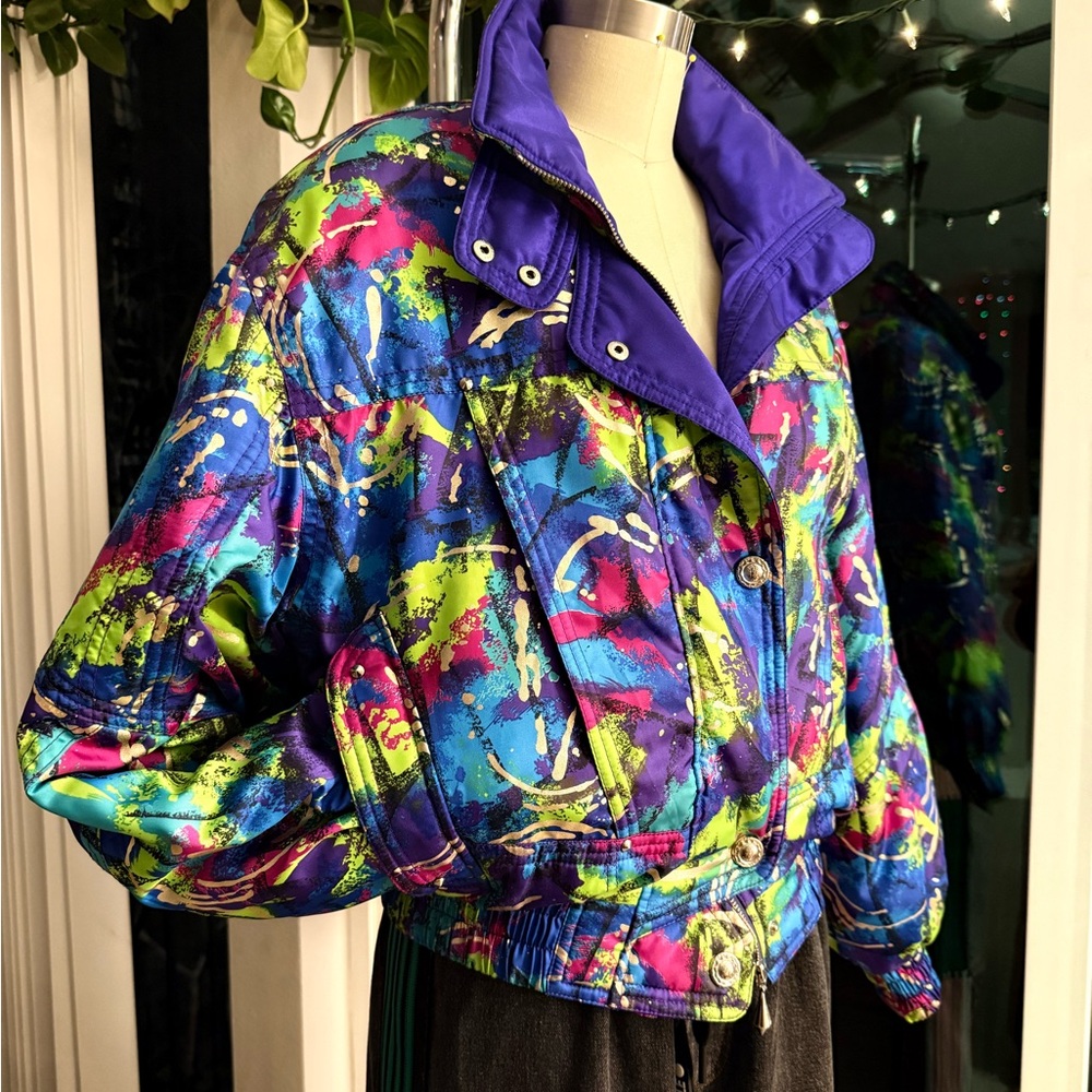 Phoenix by Schure Sportswear Vibrant Paint Motif Ski Jacket Sz 8